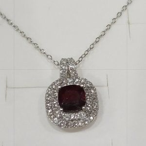 4.5 cttw Garnet & White Sapphire Necklace